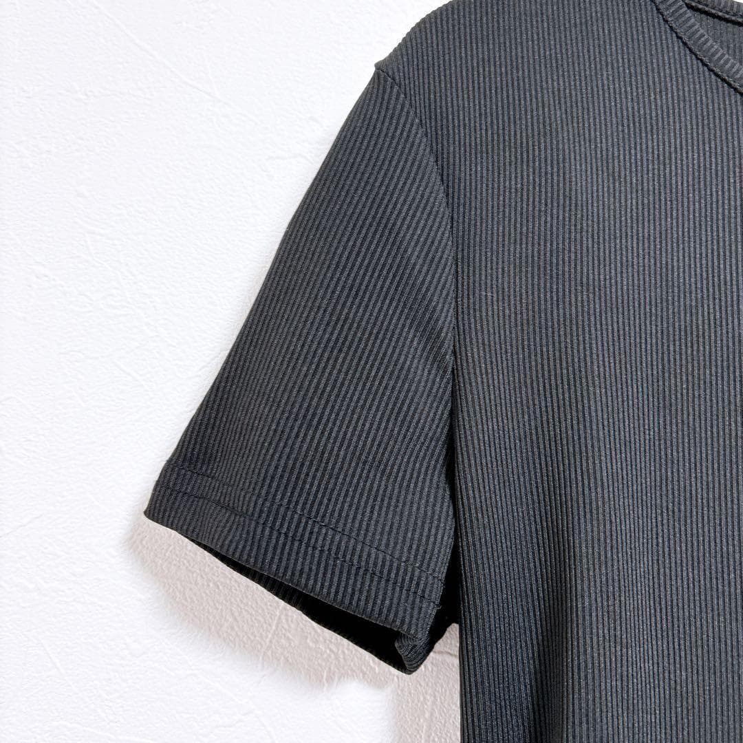 【 Boture 】Tシャツ　半袖　リブ素材 　黒　後ろリボン バックオープン — image 5
